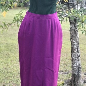 80s Magenta Evan-Picone Wool Skirt/ Vintage 10/ Modern Day Small to Medium