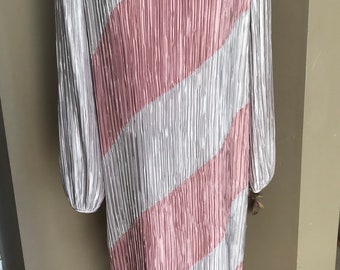 70s Lillie Rubin Accordion Pleat Evening Dress/ Semi-formal Vintage/ Large Vintage/ Modern Day Large