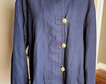 90s Escada Sport Jacket / Vintage Navy Jacket /Vintage Sailor Jacket/Escada Sport/ Vintage Jacket/Escada Coat/ Modern Day XL/