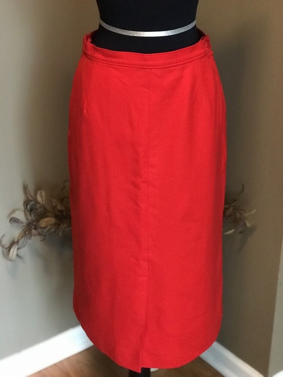 70s Red Wool Pendleton Skirt/ Modern Day Small/ 70