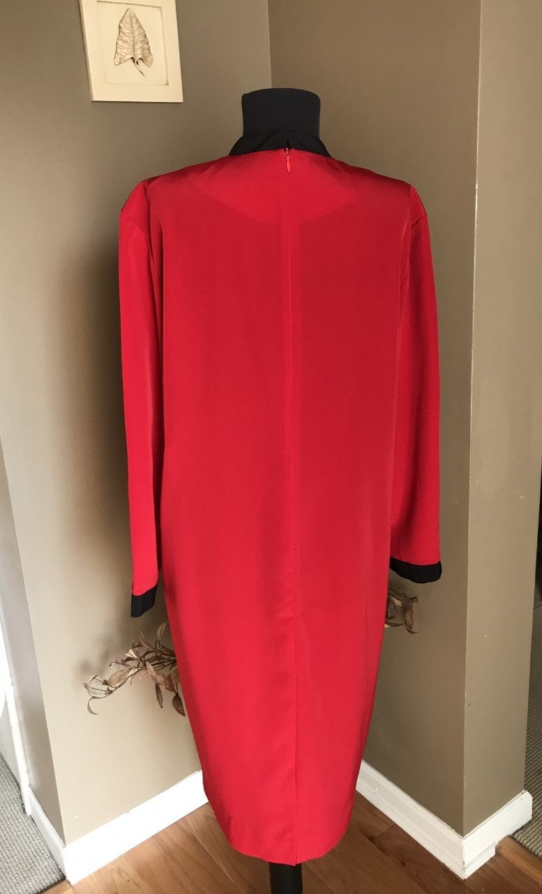 80s Caron Petite Chicago Red Dress/vintage Red Dress/caron Petites ...