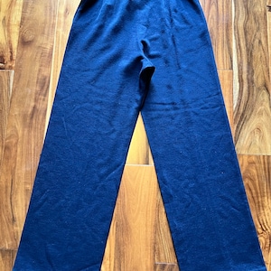 80s Montana Navy Knit Pants/ Claude Montana Slacks/ Vintage Size 8, Modern Day Small to Medium