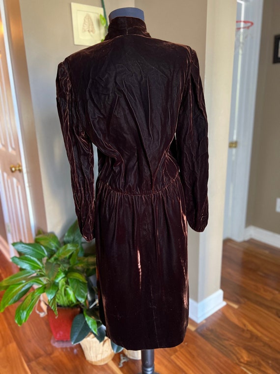 70’s Victor Costa Brown Velvet Dress/ 70’s Formal… - image 5