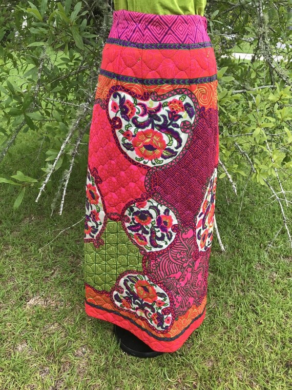 quilted maxi skirt