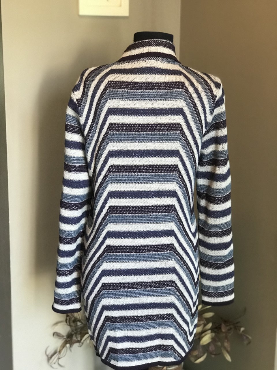 90s Ladies Sport Missoni Knit Cardigan/ Striped Cardigan/ Vintage