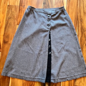 80s Navy Striped A-line Skirt/ Modern Day Medium to Large/ 80s Fashion