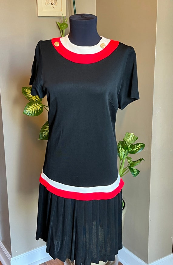 60s Black Schoolgirl Dress/Sailor Dress/ Modern Da