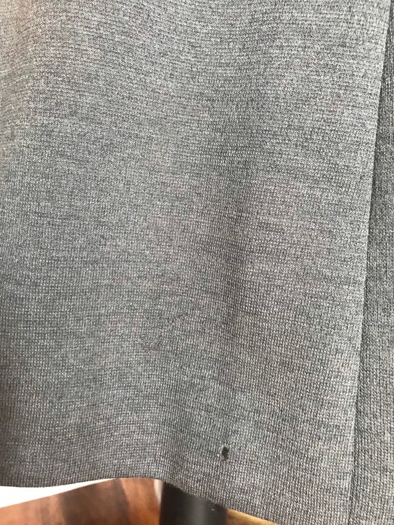 50s Gray Mancini Wool Knit Dress with Ivory Bib/M… - image 9