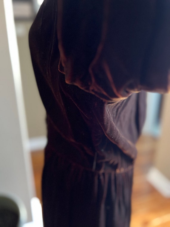 70’s Victor Costa Brown Velvet Dress/ 70’s Formal… - image 6