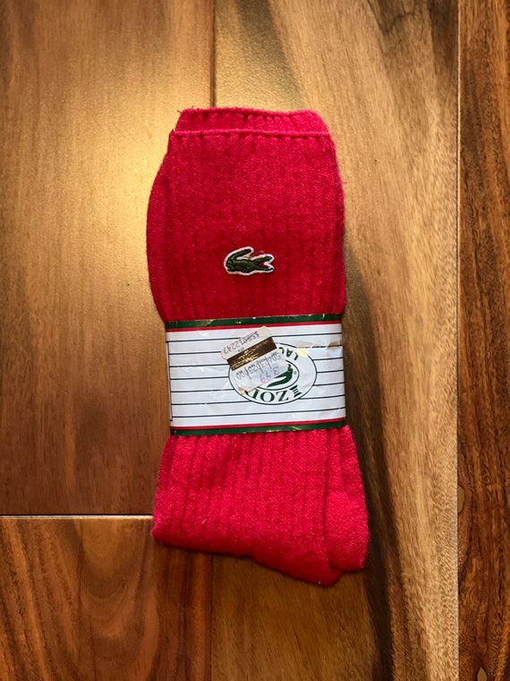 80s Red Izod Lacoste Socks/ Vintage socks/ Deadsto
