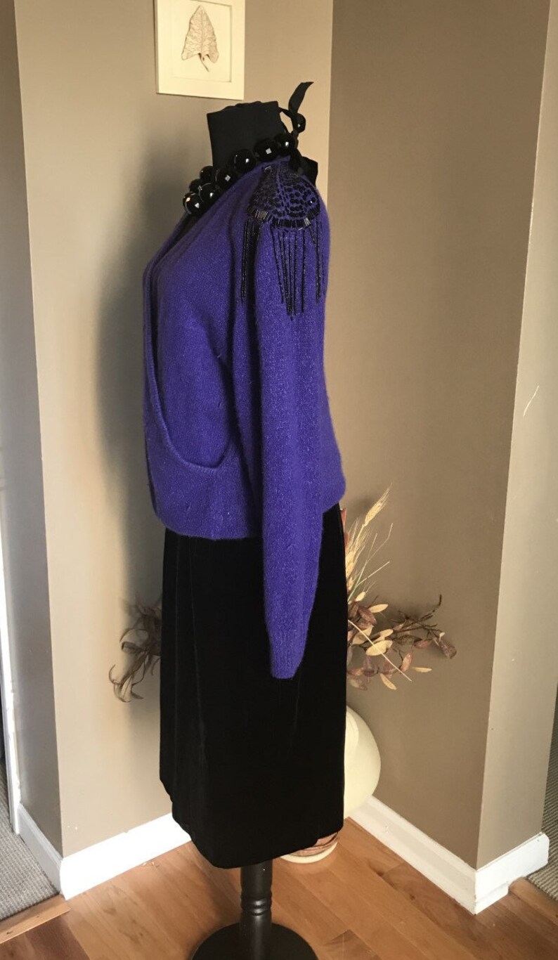 90s Purple Aphrodite Faux Wrap Sweater Modern Day LargeIndigo Sweater