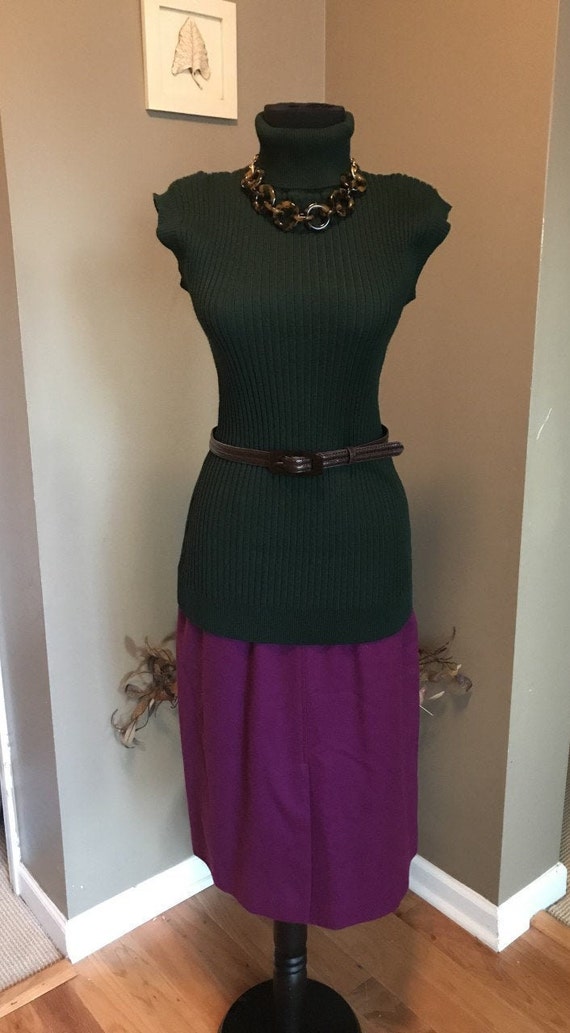 80s Magenta Evan-Picone Wool Skirt/ Vintage 10/ M… - image 5