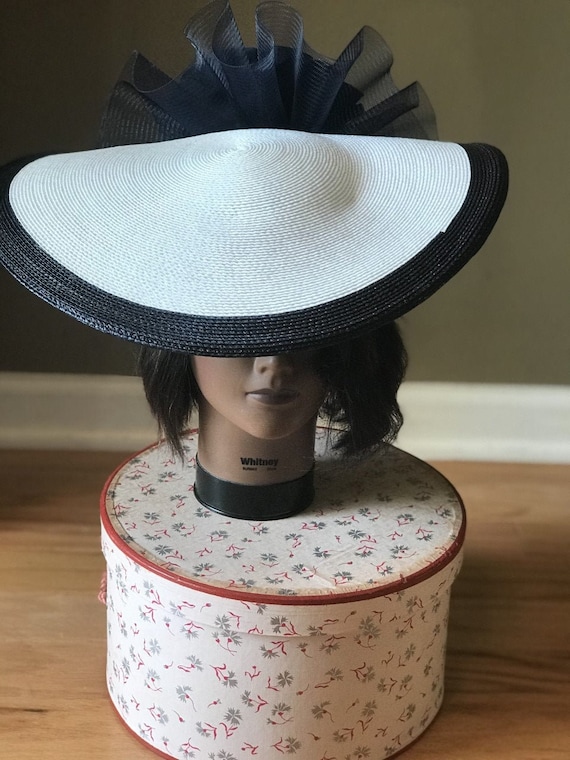 80s Navy and White Hat/ Jody G for Sylvia of St. Louis/ 80s  display picture 1