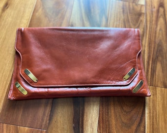 70-tal El Corte Ingles Läderväska/ Vintage Clutch