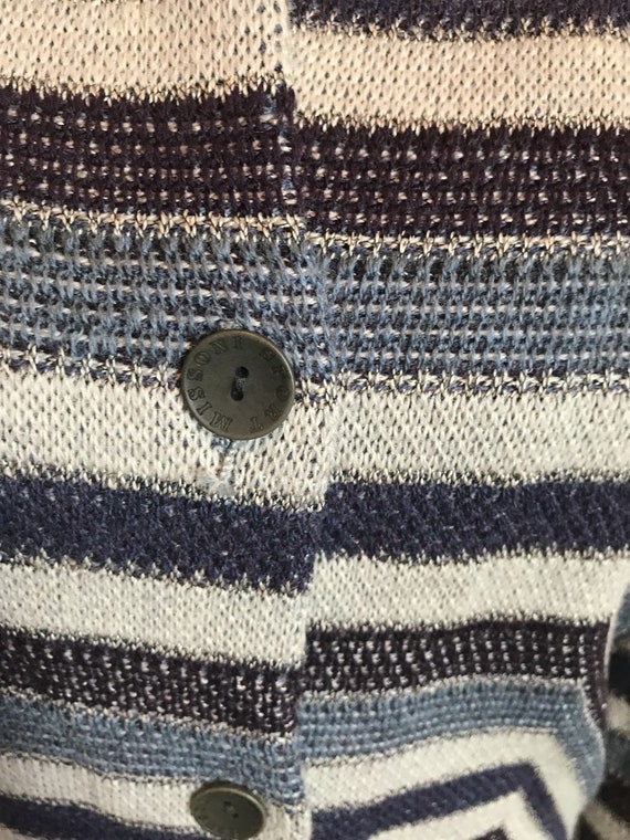 90s Ladies Sport Missoni Knit Cardigan/ Striped Cardigan/ Vintage