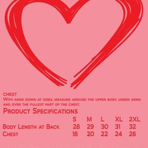 May include: Unisex triblend t-shirt size chart with measurements in inches for body length at back and chest. Sizes include S, M, L, XL, and 2XL.