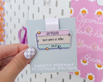 Mental Health Magnetic Bookmark, Holographic Magnetic Bookmarks, Laminated Bookmark, Cute Bookmark, Book Lovers Gifts, Gift For Her