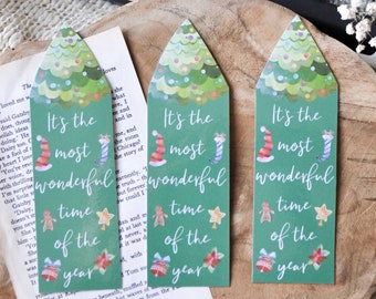 Christmas Bookmark, Bibliophile, Bookish Gift, Readers Gift, Unique Bookmark, Book Lovers, Cute Bookmark, Christmas Gift, Holiday Gift