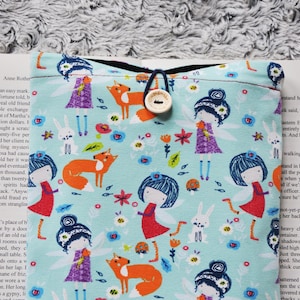 Fox Book Sleeve, Book Cover, Book Protector, Book Pouch, Tablet Sleeve, Book Cozy, Padded Book Sleeve, Book Accessories, Kindle Sleeve