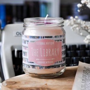 The Library Bookish Candle, Bookish Candle, Palm Wax Candle, Hand Poured Candle, Bookish Merch Candle, Bookish Gift Vegan Bookish Candle