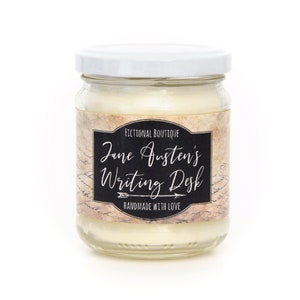 Jane Austen Writing Space Hand Poured Candle Gift For Book Lovers / Jane Austen Inspired Candle / Bookish Gift / Vegan Candles