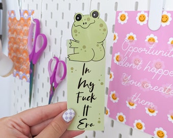 Naked Frog, Fuck It Era Bookmark, Laminated Bookmark, Cute Bookmark, Book Lovers Gifts, Gift For Her, Readers Present, Cute Gifts