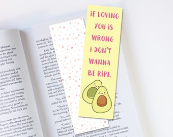 Avocado Bookmark, Bibliophile, Bookish Gift, Readers Gift, Unique Bookmark, Book Lovers, Cute Bookmark, Book Lovers Gift, Laminated Bookmark