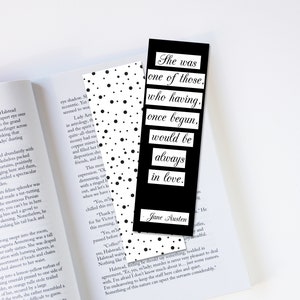 Jane Austen Bookmark, Bibliophile, Bookish Gift, Readers Gift, Unique Bookmark, Book Lovers, Cute Bookmark, Book Lovers, Laminated Bookmark