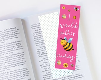 I Would Rather Be Reading Cute Spring Laminated Bookmark / Literary Gift / Cute Spring Bookmark