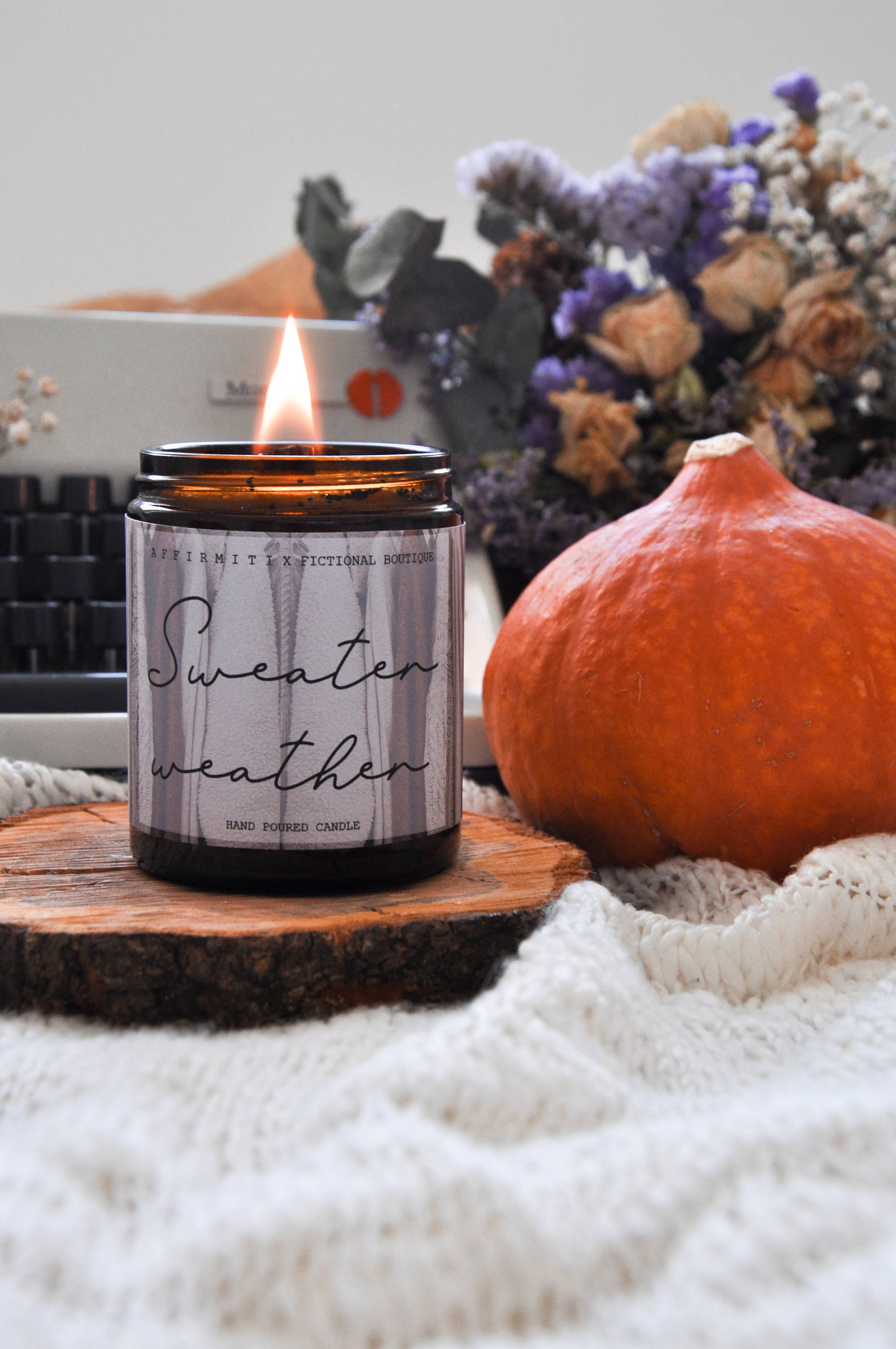 Sweater Weather Autumn Fall Candle / Scented Candle / Bookish Etsy