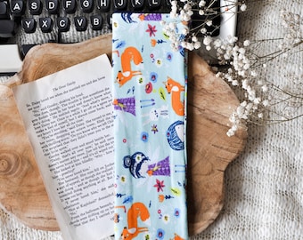 Fox And Girl Bookmark Keeper, Bookmark Sleeve, Bookmark Bag, Bookmarks, Fox Print, Cute Gift, Gift For Her, Book Lovers Gift, Bookmark Saver