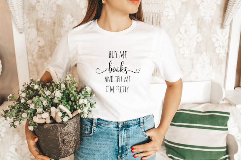 Buy Me Books Funny Cotton Tee Bookish Tshirt Gift For Her Bookish Apparel Unisex Book Lovers Gift Readers Apparel Bookish Clothing