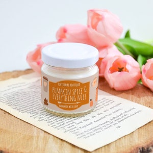 Pumpkin Spice Candle / Autumn Candles / Scented Bookish Candle / Book Lovers Gift For Her / Hand Poured Scented Candle