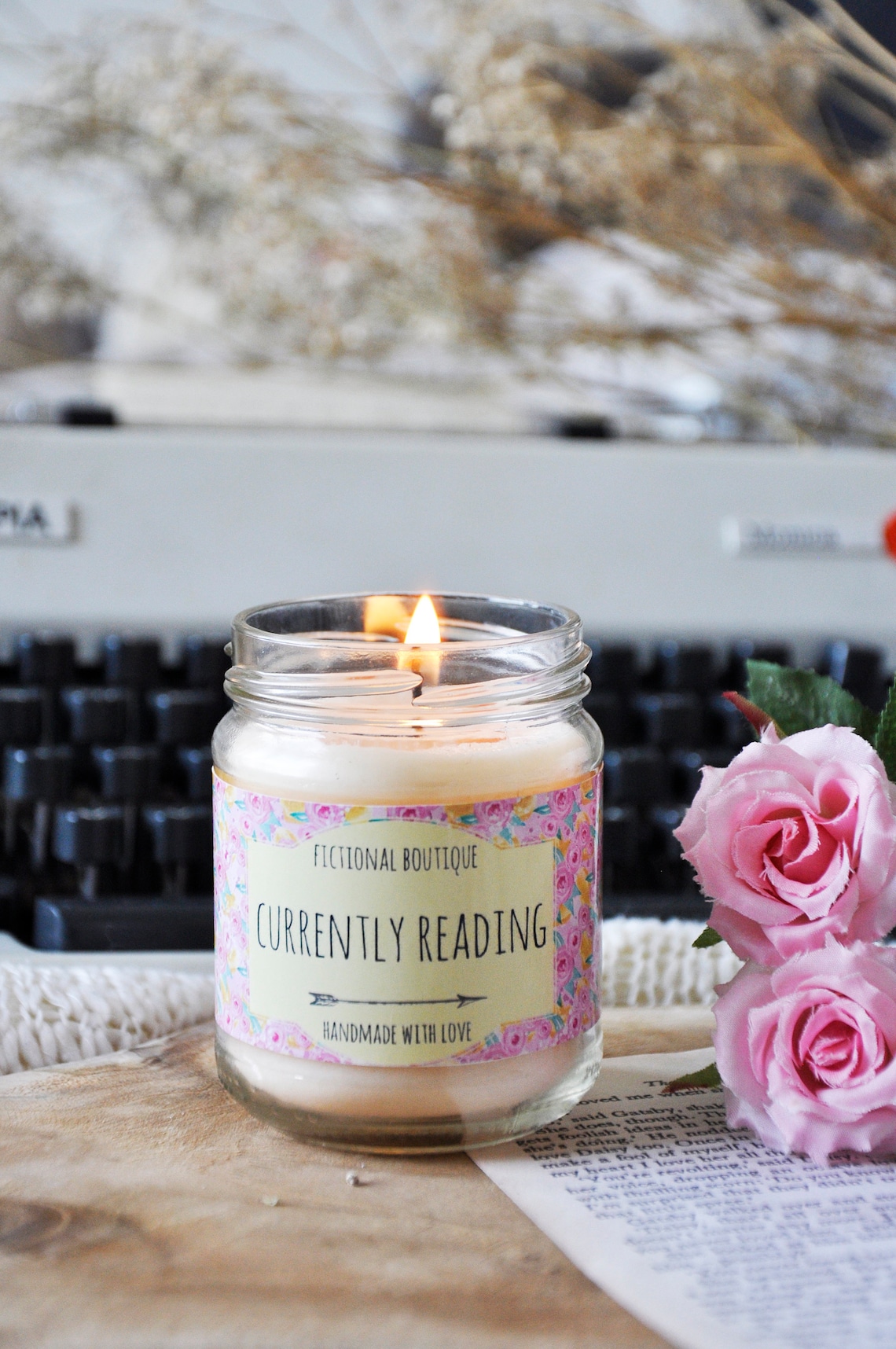 Currently Reading Bookish Candle Bookish Candle Palm Wax Etsy