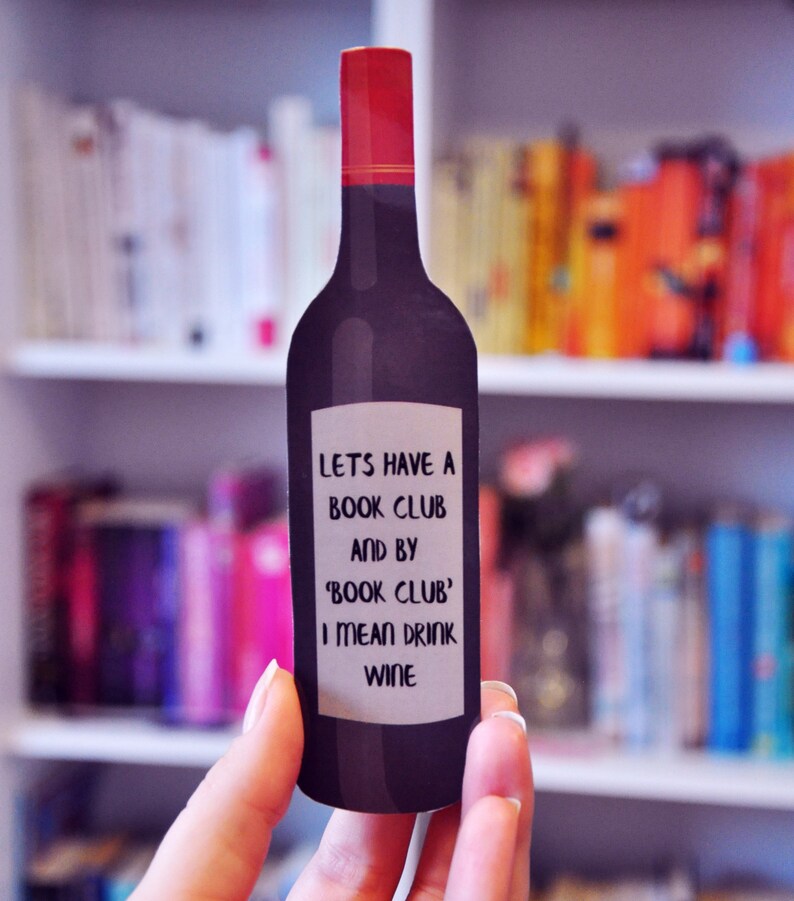 Wine Bottle Bookmark Bibliophile Bookish Gift Readers Gift Etsy
