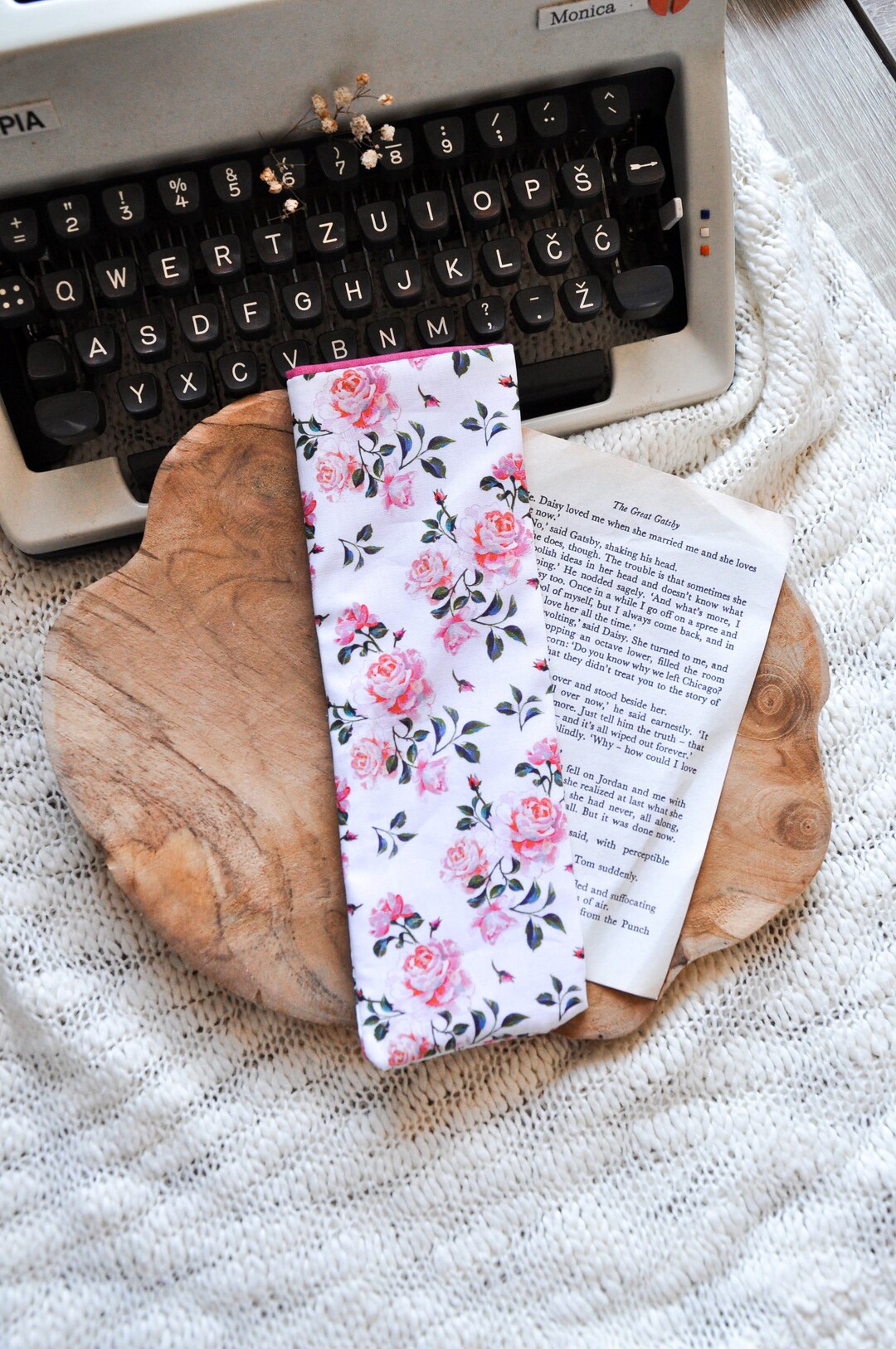 Floral Spring Bookmark Keeper Bookmark Sleeve Bookmark Bag Etsy