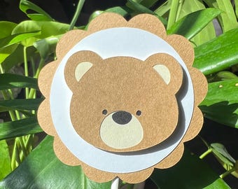 Teddy Bear Cupcake Toppers: Beary First Birthday Party Decor (Set of 12)
