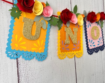 Cinco De Mayo High Chair Banner: Fiesta First Birthday Papel Picado