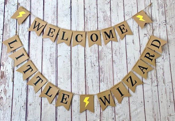 Harry Potter Baby Shower Banner Little Muggle or Little Wizard Decorations  