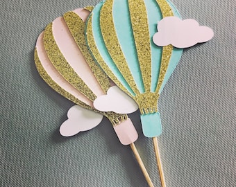 Hot Air Balloon Cupcake Toppers (Sets of 12)