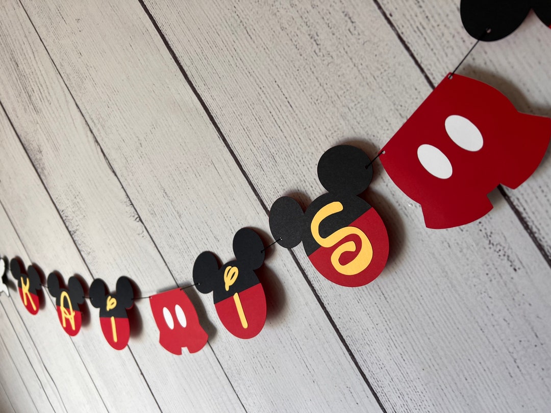 Mickey Mouse Happy Birthday Banner - Etsy
