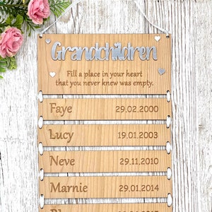 Grandchildren Personalised Hanging Plaque | Christmas Gift | Grandchildren Hanging Personalised Plaque | Nana Grandma Grandad