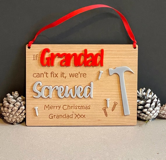 Personalised grandad granny dad father shed sign plate plaque GIFT IDEA 30cx20cm 