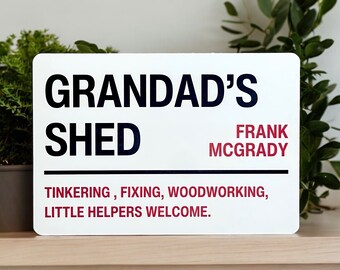 Dad Grandad Shed Sign | Man Cave Sign | Fathers Day Gift
