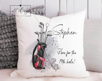 Golf Personalised Cushion | Golf Fan Lover Gift | Golfer Gift | Husband Fathers Day Gift