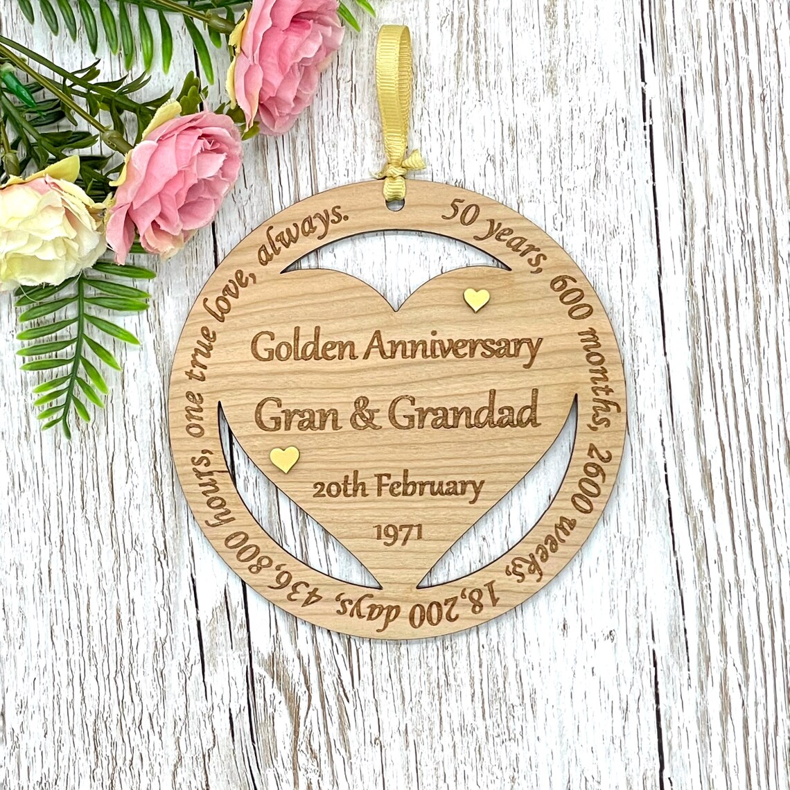 Golden Wedding Anniversary Keepsake Gift 50th Wedding Etsy UK