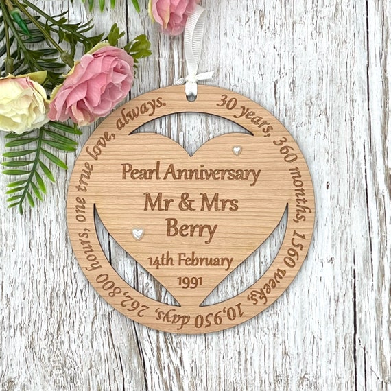 Pearl Wedding Anniversary Keepsake Gift 30th Wedding Anniversary Gift Etsy