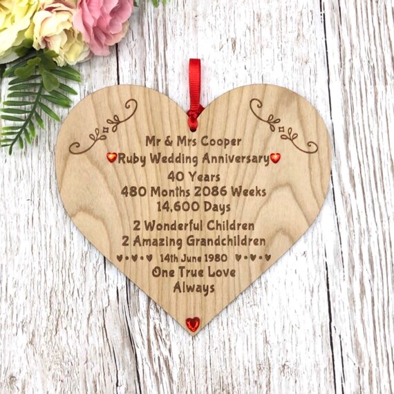 Ruby wedding anniversary gifts for parents deals