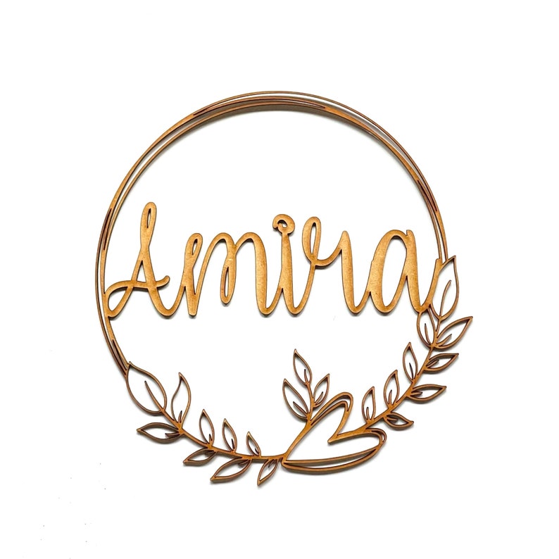 Personalised Floral Name Wreaths. Wooden Name Hoops. Heart Wreath. Rustic Bedroom Decor. Craft Supplies. Girls Bedroom Decor. image 5