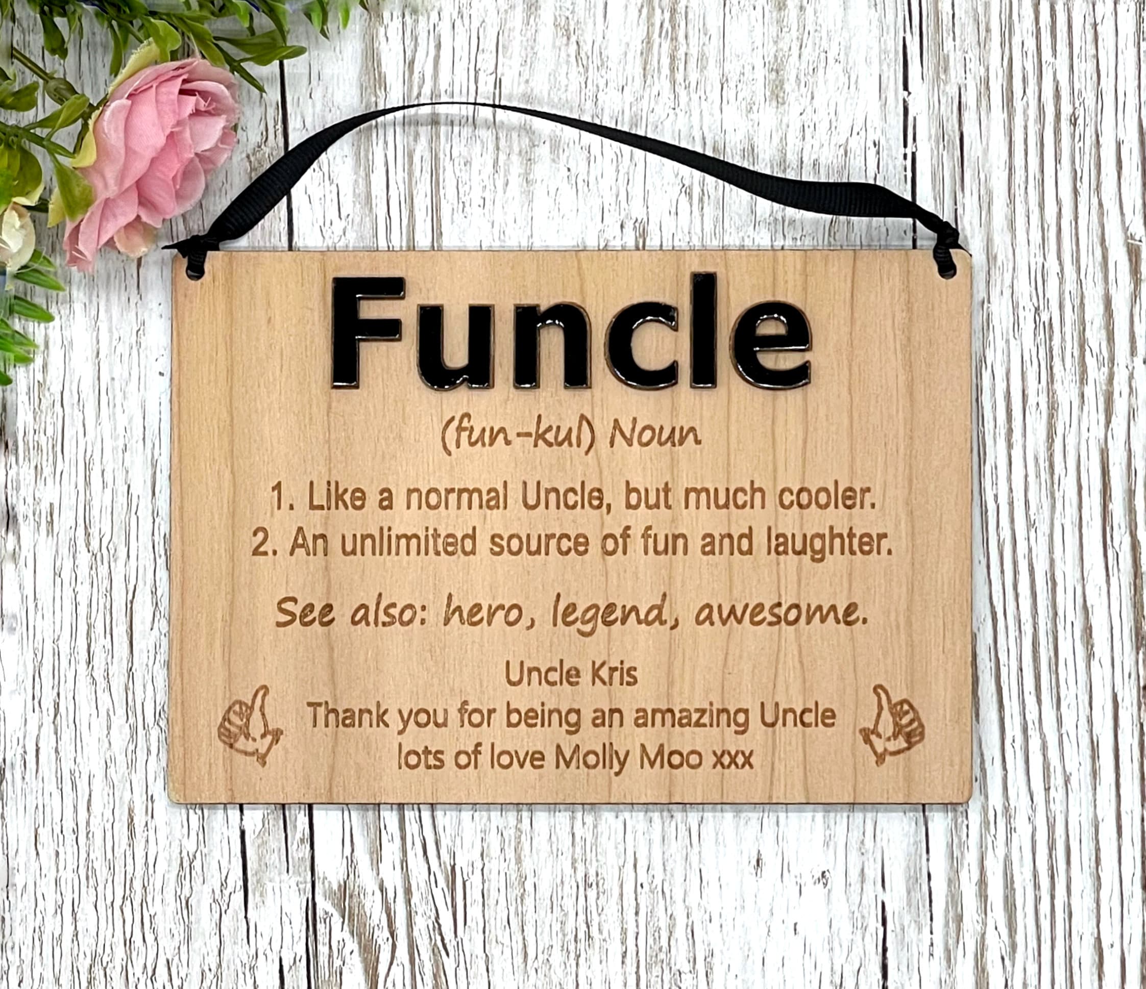 Uncle Gift Personalised Plaque Funcle Gift for Uncle Etsy
